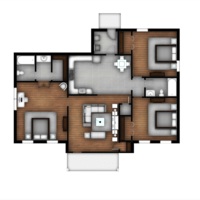 Rendered architectural plan