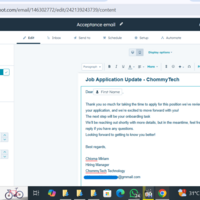Designing an email on HubSpot