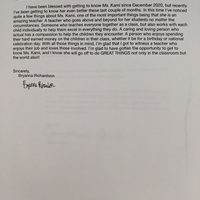 Reference from a former assistant
