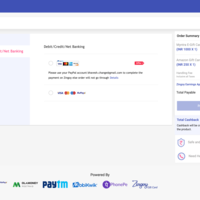 Checkout page with payment options