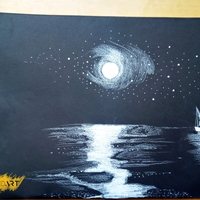White Charcoal Pencil Drawing #1