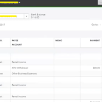 QB online -bank reconciling under bank register 