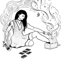 Digital illustration on a modern-witch