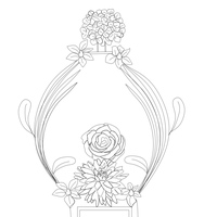 Drawing of flower trophy