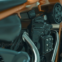 3D Concept Bike Engine Model Close Up