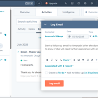 hubspot log email