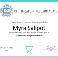 Facebook Group Moderator Certificate of Recommendation