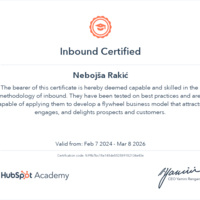 Inbound Hubspot Academy Certificate