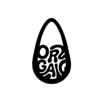 Logo blends surfboard and “O” to reflect organic values.