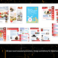 Seasonal promotions, design for digital and print