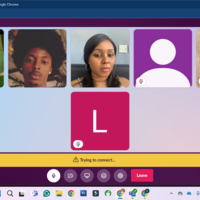 meeting on slack with team members 