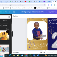 Birthday poster designed on Canva