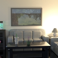 3D living room space.