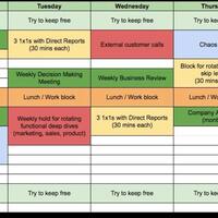 Calendar management work sample 3-weekly calendar