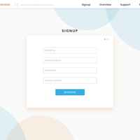 Signup page for payarena