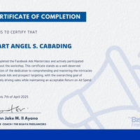 Facebook Ads Masterclass Certificate