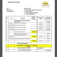 Admin Support Invoice - Statement of Billing