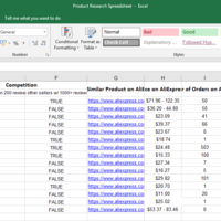 Product Research Spreadsheet 2