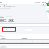 Sample QuickBooks Transaction Entry