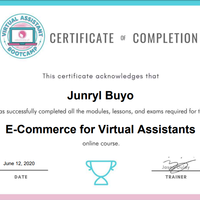 E-Commerce  for Virtual Assistants certificate