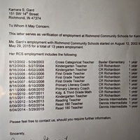 Letter of neutral recommendation from RCS