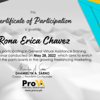 GVA Training certificate