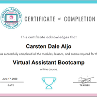 Certificate of Completion as a Virtual Assistant