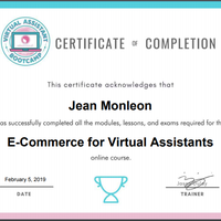 E-Commerce VA Certificate of Completion