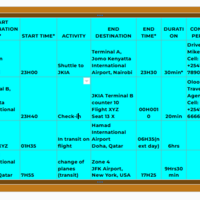 Travel Itinerary