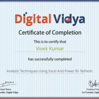 Certified MS Excel and Power BI Data Analyst