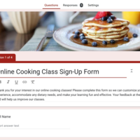 Cooking Class Signup Form (Google Forms)