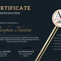Real Estate Bookkeeping Training  Certificate