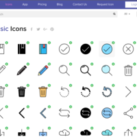 Icons store with filter funtionality