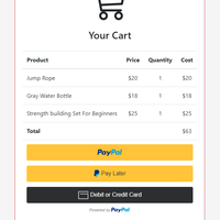 Dev Fit - Member Store - Paypal