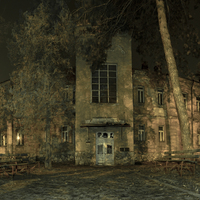 Old hospital at night