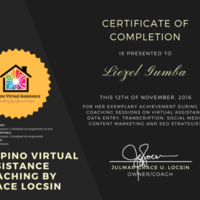 Gold certificate of Filipino virtual assistance coaching