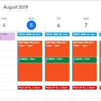 Arranging Google calendar