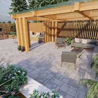 patio with out door kitchen