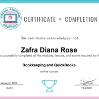 Certificate of Completion (Bookkeeping & Quickbooks)
