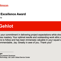 Recognition from J&J