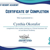 Certificate on VA