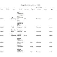 Paypal Bank Register