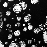 Whimsical, surreal ink illustration