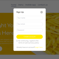 Food Delivery Platform Login/sgnup