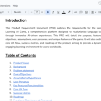 PRD for an AI language learning app