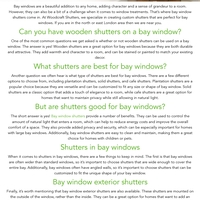 A blog post for a shutter supplier 