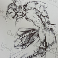 Blade/Warrior concept: Traditional Sketch