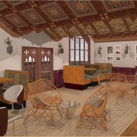 Cafe interior perspective