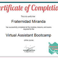 Virtual Assistant Bootcamp Certificate