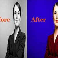 Conversion of black and white photo to color photo